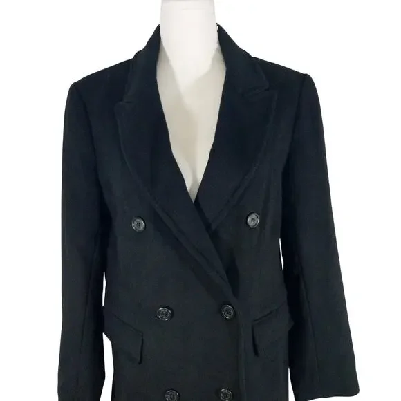 NWT@$340! LAUREN BY RALPH LAUREN! BLACK WOOL BLEND DOUBLE BREAST OVERCOAT! SZ 8 - Picture 4 of 16